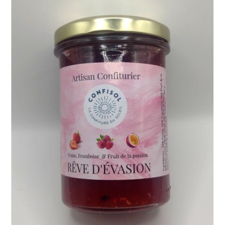 Confiture Fraise, Framboise et Fruit de la passion "RÊVE D'ÉVASION"